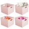 mDesign Plastic Deep Home Storage Organizer Bin with Handles, 4 Pack